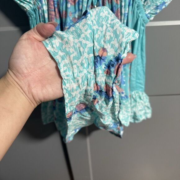 Tiare Hawaii Women Flowy Short Sleeve Romper M/L Multicolor Vacation Beachy - Picture 3 of 6